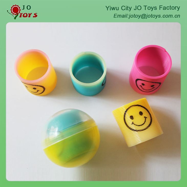 Colorful Plastic Spring Toy With Smiley Capsule Toy 4