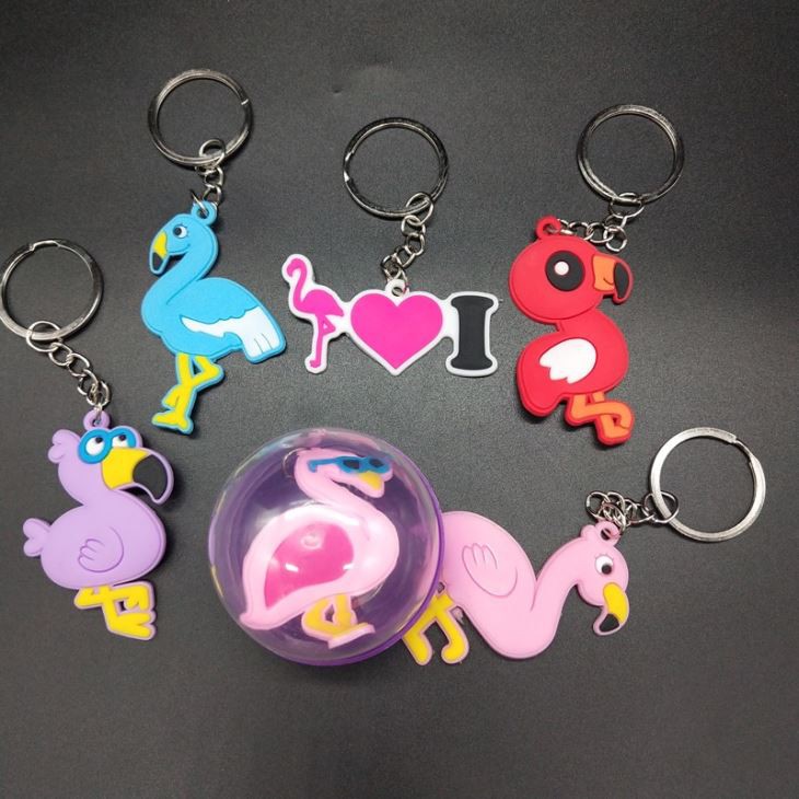 Flamingo Keychains Key Ring