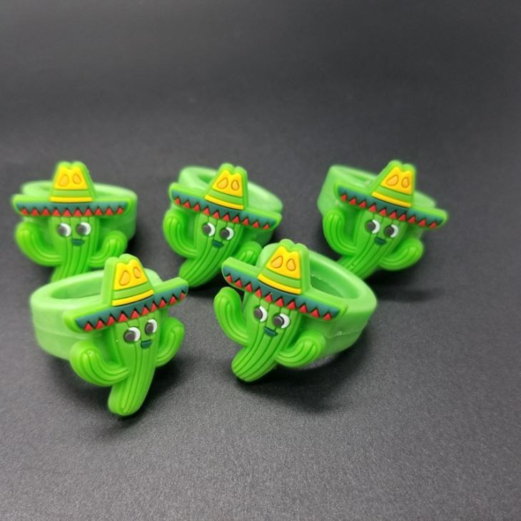 Kwaii Cactus PVC Finger Ring