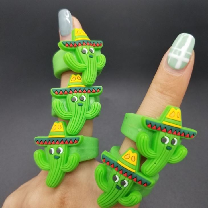 Kwaii Cactus PVC Finger Ring