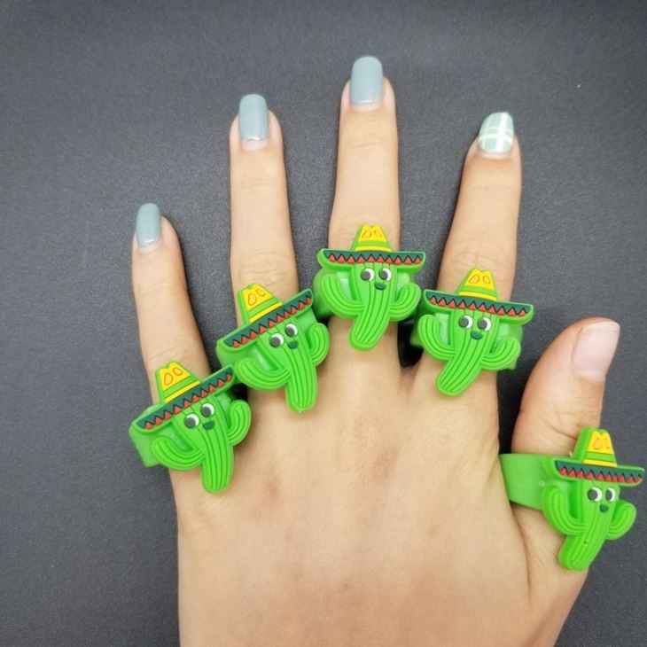 Kwaii Cactus PVC Finger Ring
