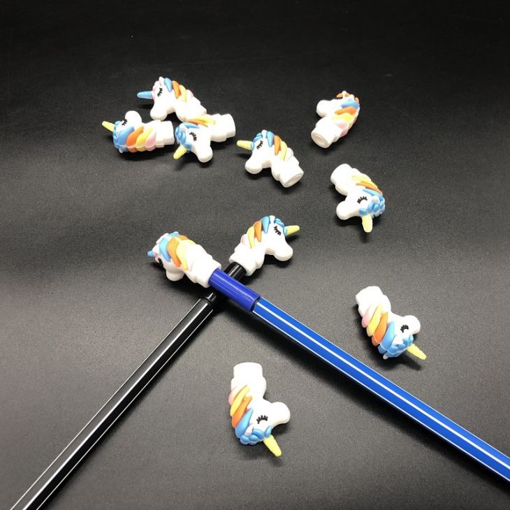 Plastic Rubber Unicorn Shape Pencil Topper