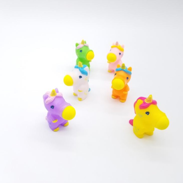 Rubber Air Power Squeeze Foam Ball Soft Unicorn Popper Toy