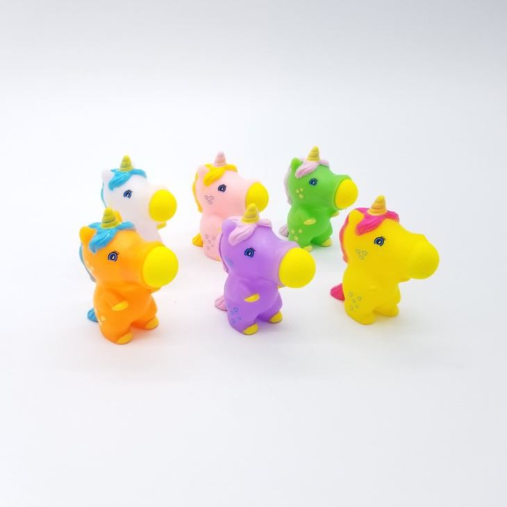 Rubber Air Power Squeeze Foam Ball Soft Unicorn Popper Toy