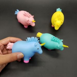 توپ دانه های استرس تک شاخ را فشار دهید