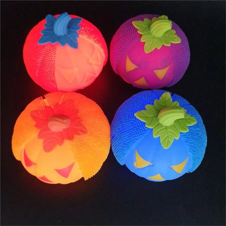 LED Pumpkin Shape Squeeze Stress Air Ball