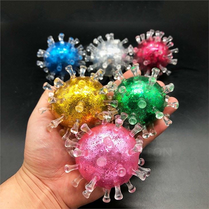 تازه وارد Fidget Squeeze Squishy Virus Glitter Stress Balls رفع فشار ضد استرس توپ برای بچه ها